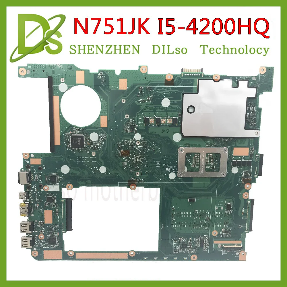 KEFU N751JK для ASUS N751JK N751JX материнская плата для ноутбука I5-4200HQ материнская плата с GTX850 2G/4G LVDS тестовая материнская плата