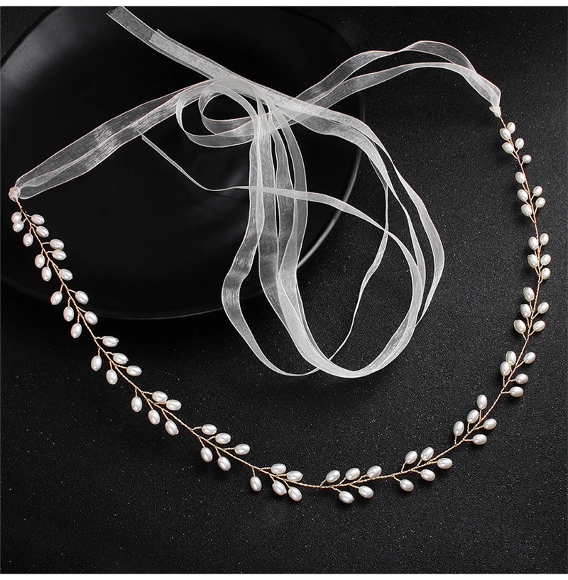 Жемчуг свадебный пояс тонкая лента ручной работы Пояс Свадебные аксессуары для