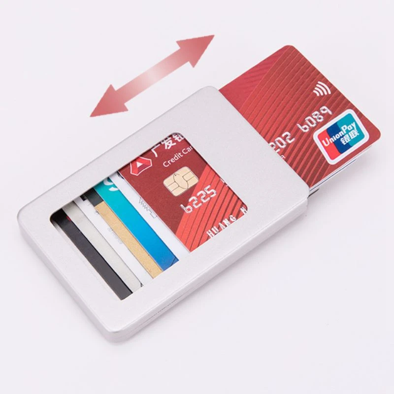 Модные цветные женские и мужские алюминиевые RFID держатели для карт антимагнитного сплава мини-Кошелек Кредитные ID-Карты Чехол тонкий Зажим для доллара кошелек