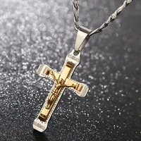 hot quality stainless steel crucifix cross large pendent chain necklace diy jewelry making for menwomen