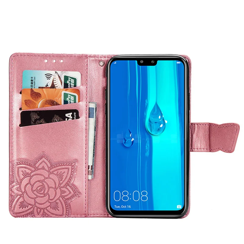 Кожаный чехол книжка для мобильного телефона Huawei Y3 2017 Y5 Y9 2018 роскошный кошелек Y6 Y7