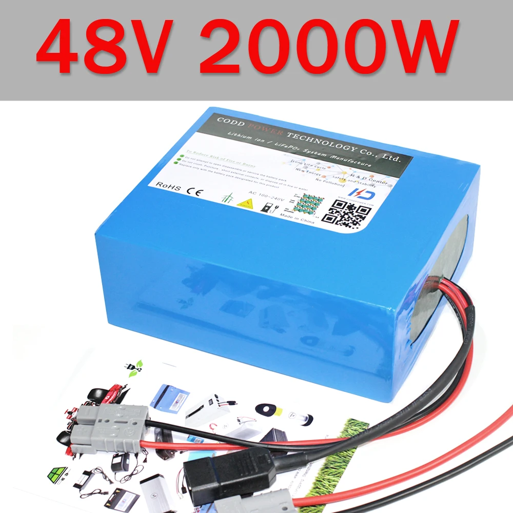 48V 20AH Аккумулятор для электрического велосипеда 2000W 48V E, аккумулятор для велосипеда с 50A BMS 3A зарядным устройством, супер мощность