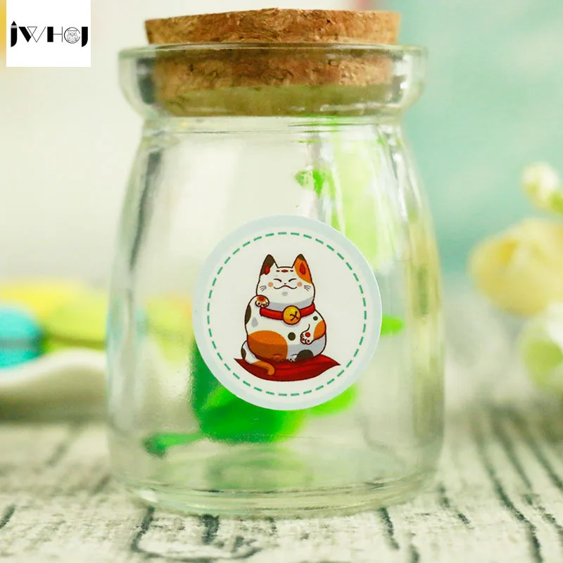 8 шт. мультяшный плютус Кот круговой бумажный стикер дети Сделай Сам подарочная