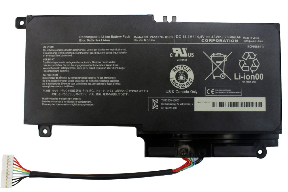 Натуральная PA5107U 1BRS Аккумулятор для ноутбука Toshiba Satellite L45 L45D L50 S55 P55 L55 L55T P50 A 5275