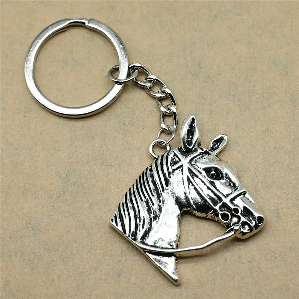 Horse Head Модный брелок Единорог лошадиная Подкова автомобильный брелок ручной работы ювелирные изделия Брелки Шарм брелок на сумку подарок для девочек - Цвет: Horse Head