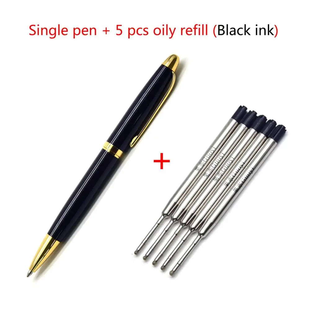 Black-5 Black refill Guoyi A100 Роман металлическая шариковая ручка учебный офис школьные канцелярские принадлежности роскошные подарочные ручки и отель для деловых подписей ручка - Цвет: Black-5 Black refill