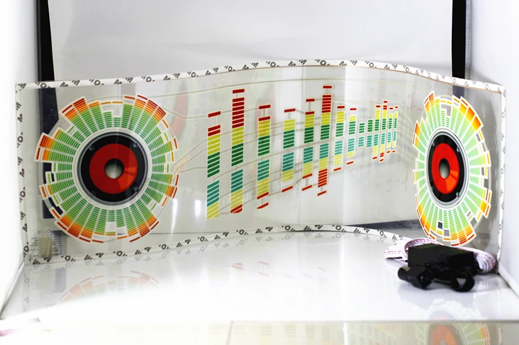 Динамик музыка активированный EL лист эквалайзер украшение автомобиля