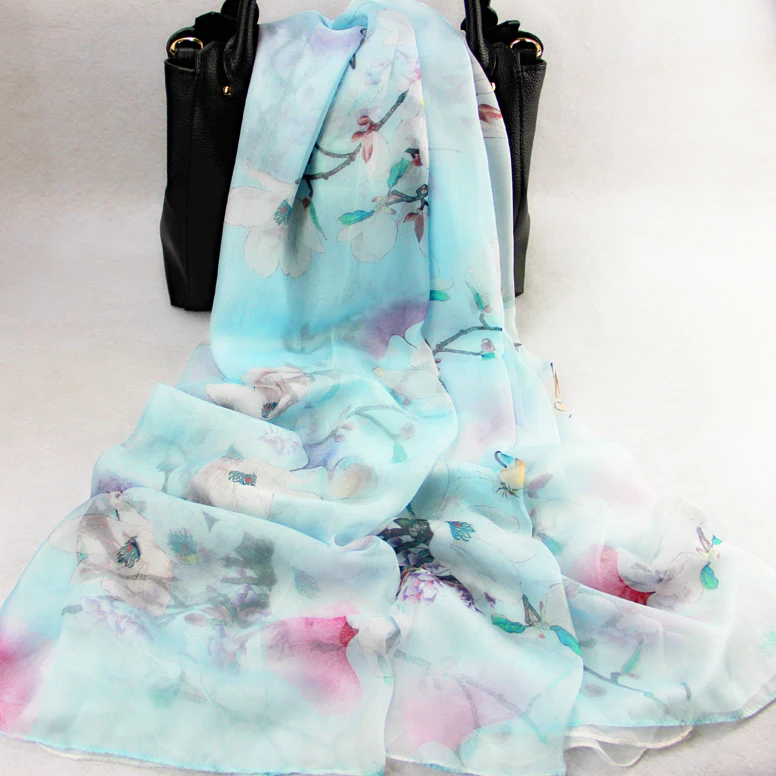 Модный шарф из 100% натурального шелка шаль хиджаб накидка для женщин большой