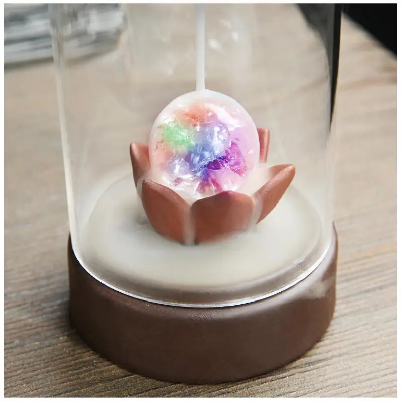 

Creative Lotus Traditional 7 Led Mood Light Backflow Incense Burner Incense Cone Sticks Holder Home Decor(Not Include Eletronic)