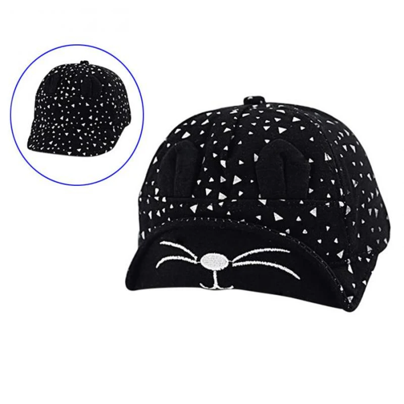 Модная детская бейсбольная кепка в Корейском стиле милая хлопковая шапка с котом