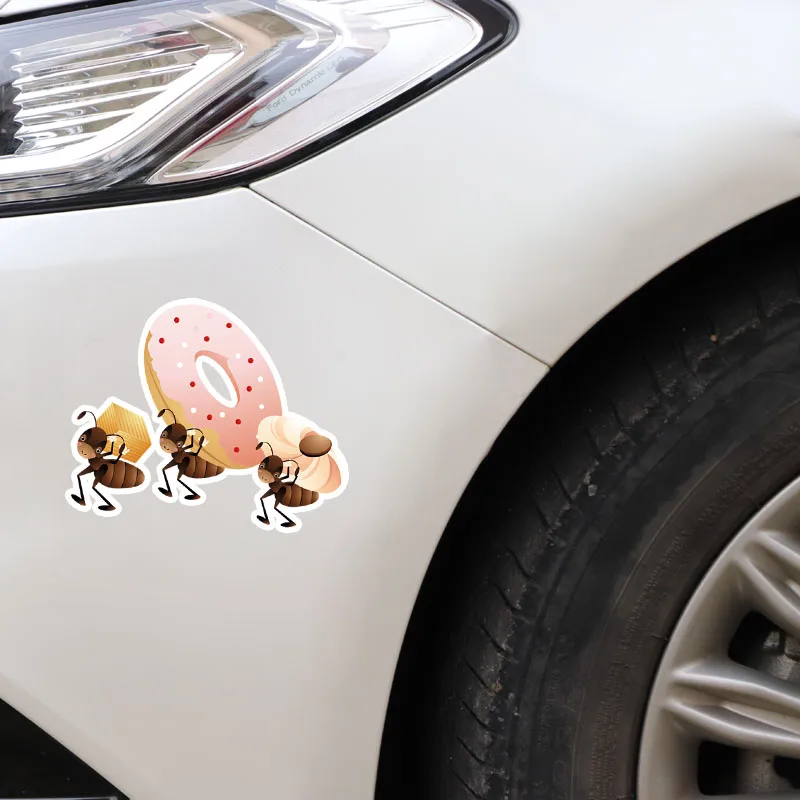 YJZT 12.9*10.5CM Donuts Ants Decor Car Stickers Personalized Bumper Window 11A0676 | Автомобили и мотоциклы