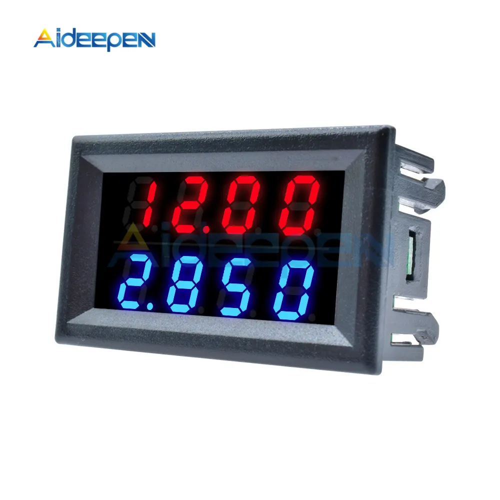 200V 10A Red Blue 0,28 дюймов светодиодный цифровой вольтметр Амперметр 50 в 100 в 200 в автомобильный мотоцикл измеритель напряжения тока детектор напряжения Тестер монитор панель - Цвет: 200V 10A Red Blue