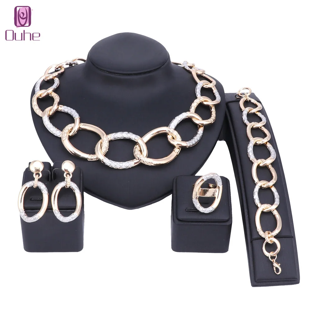 Выпускной набор украшений для женщин вечерние свадебные комплекты золотого