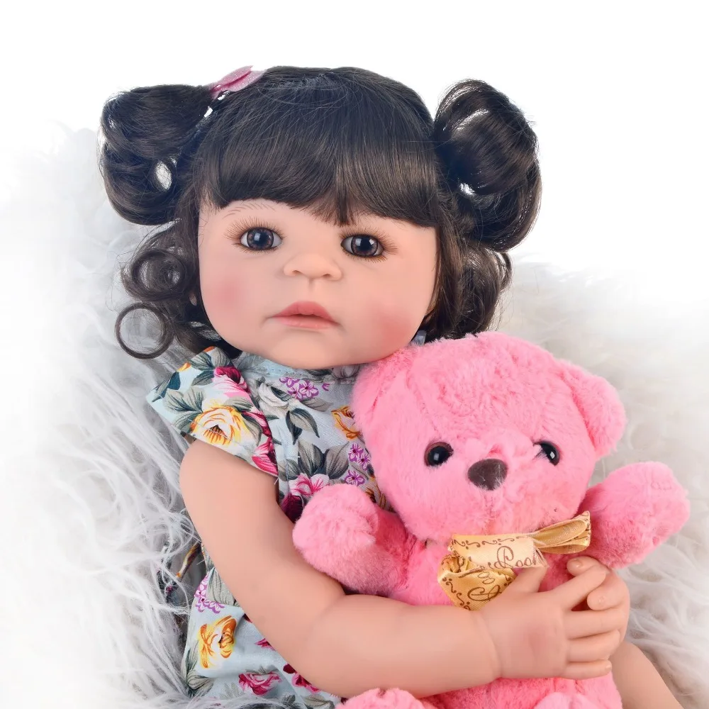 55 см полностью силиконовая кукла corpo bebes sReborn для девочек виниловая новорожденных