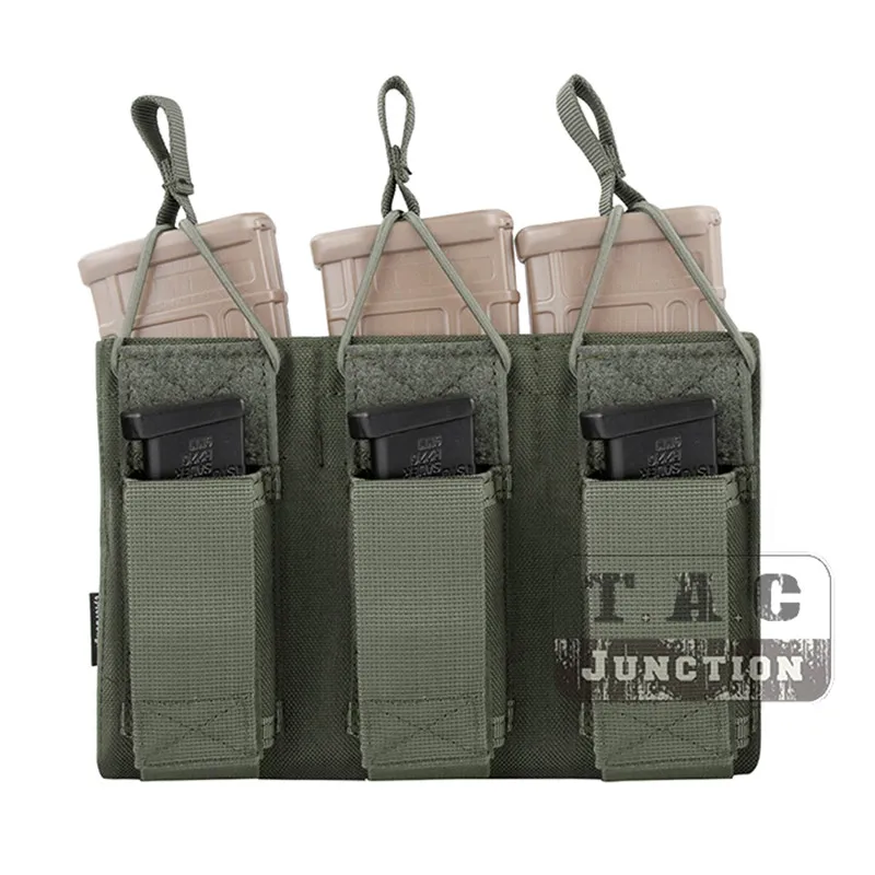 FG Emerson Тактический тройной Открытый Топ 5,56& Пистолет подсумок EmersonGear MOLLE/PALS Mag Чехол кобура Перевозчик страйкбол военный - Цвет: FG