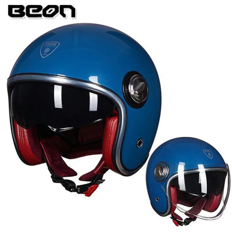 BEON мотоциклетный шлем Casco винтажный 3/4 с открытым лицом Capacete Байкерский скутер