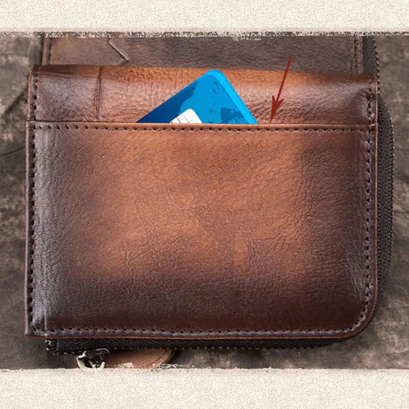 AETOO Винтажный Мужской короткий кошелек кожаная Большая Вертикальная