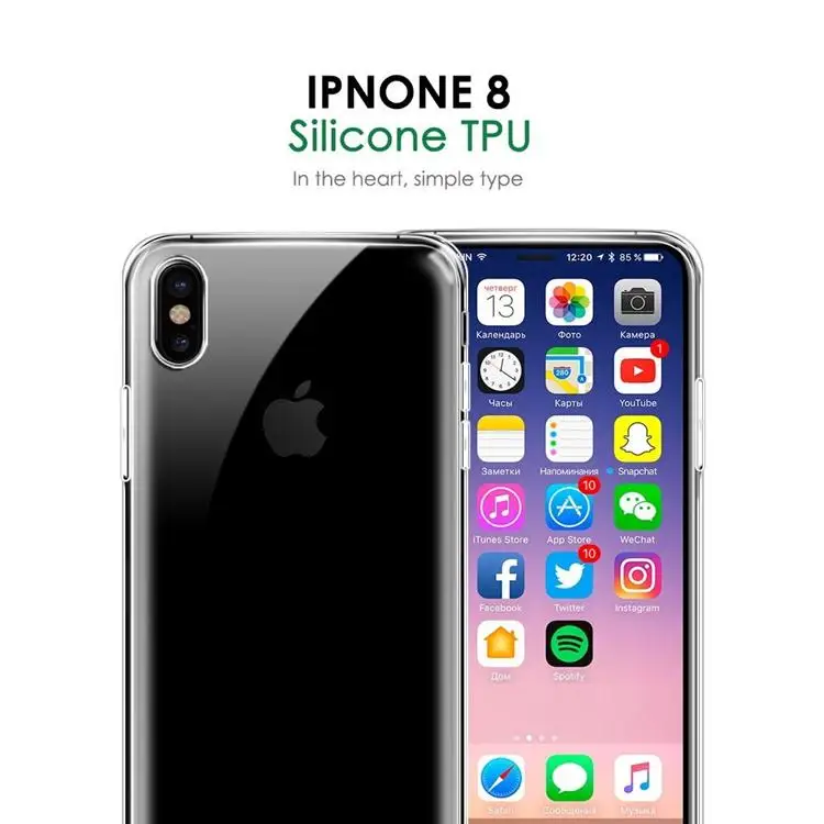 100 шт./лот 0,5 мм с украшением в виде кристаллов гелевый Чехол для iPhone X 8 7 S8 плюс samsung S7 Ультра-тонкий прозрачный мягкий чехол из ТПУ с изображением для Note 8 6 6s плюс
