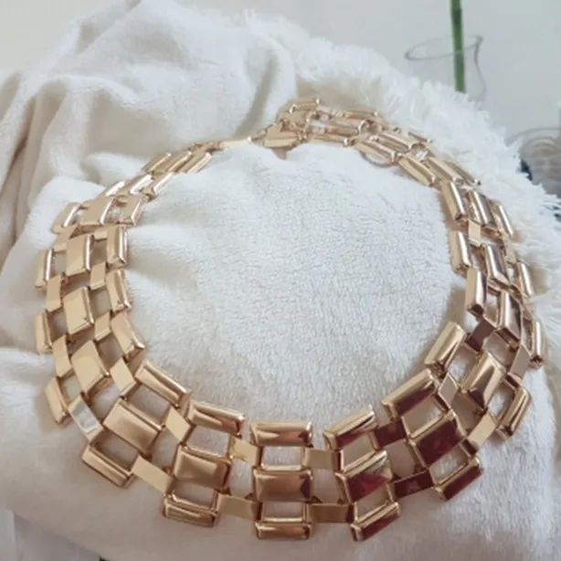 Новое поступление 2017 крупное массивное металлическое ожерелье из сплава