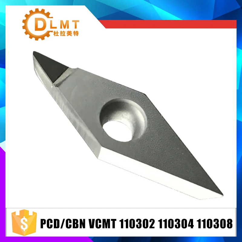 2 шт. PCD/CBN VCMT110302 VCMT110304 VCMT110308 Токарные Вставки для обработки токарного станка CNC PCD