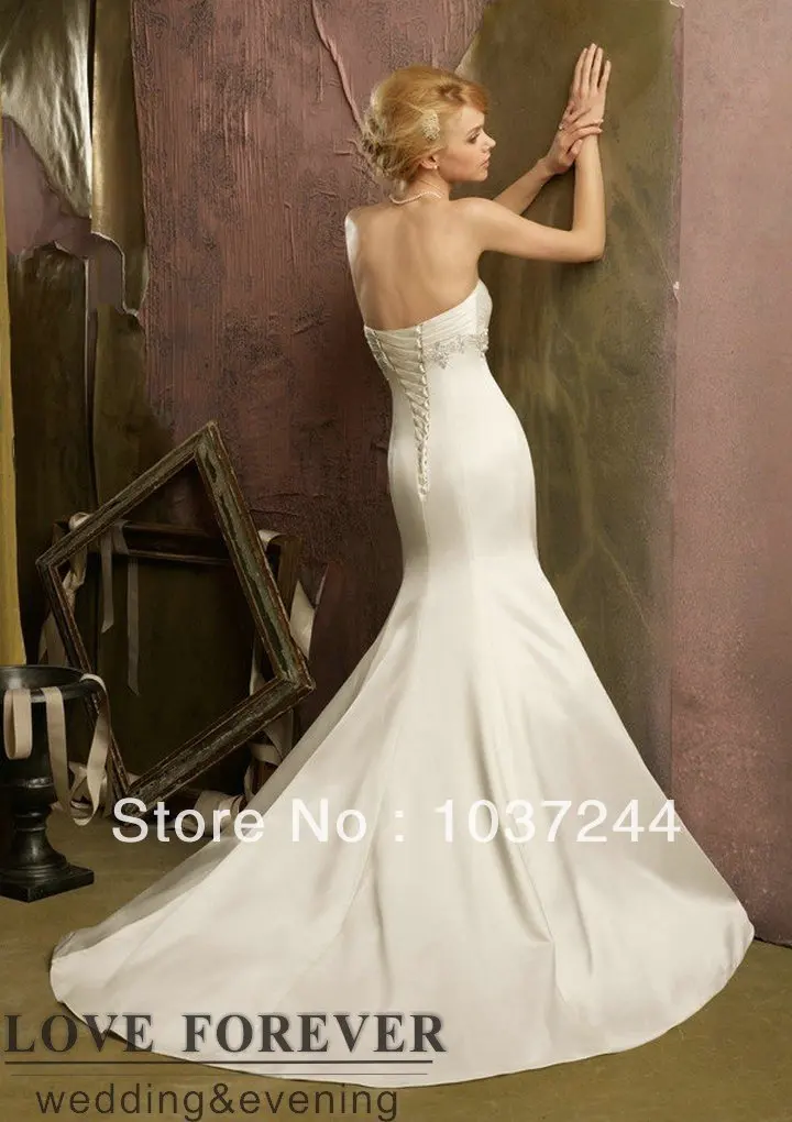 Best Selling Wholesale Price Mermaid Ivory Satin Wedding Dress 2012 New Style | Свадьбы и торжества
