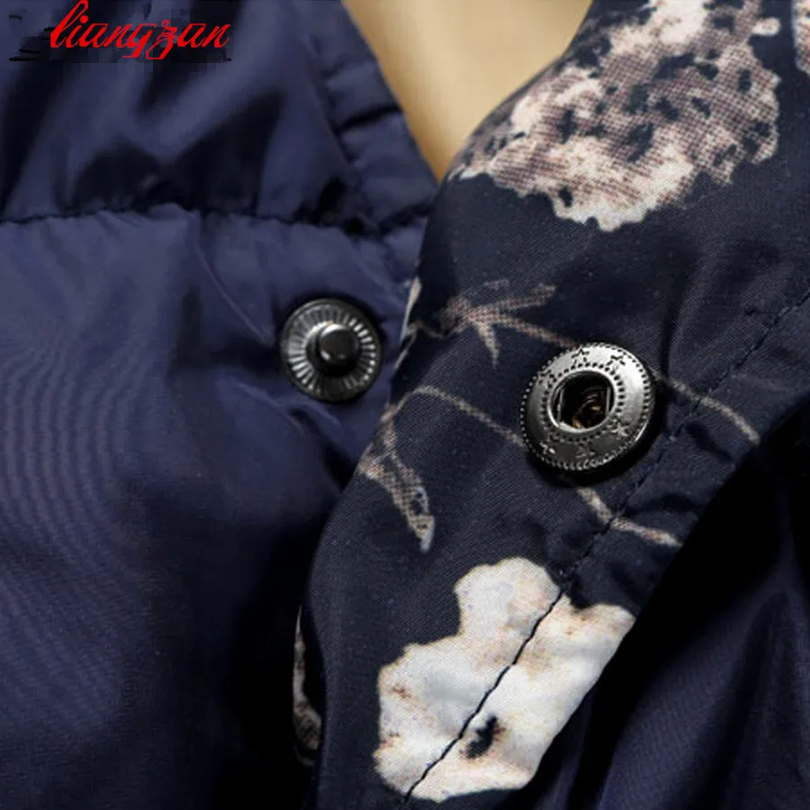 Мужские зимние хлопковые куртки и пальто теплые с воротником-стойкой брендовые