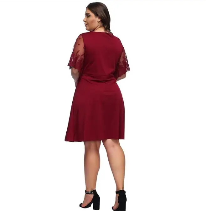 Большой Размеры кружевные вечерние платье для полных людей женские элегантные