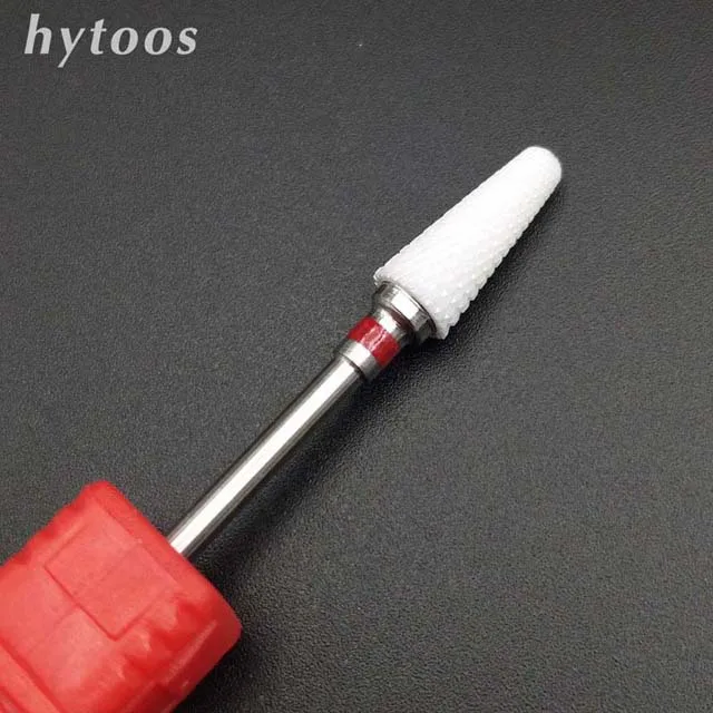 L0614TB-F HYTOOS 1 шт. сверла для ногтей 3/3" вращающиеся керамические заусенцы маникюрные наконечники электрические аксессуары для сверления ногтей керамические резаки инструменты для напильников - Цвет: L0614TB-F