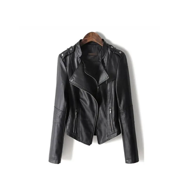 Прямая продажа с фабрики 2020 модные брендовые женские кожаные куртки заклепками