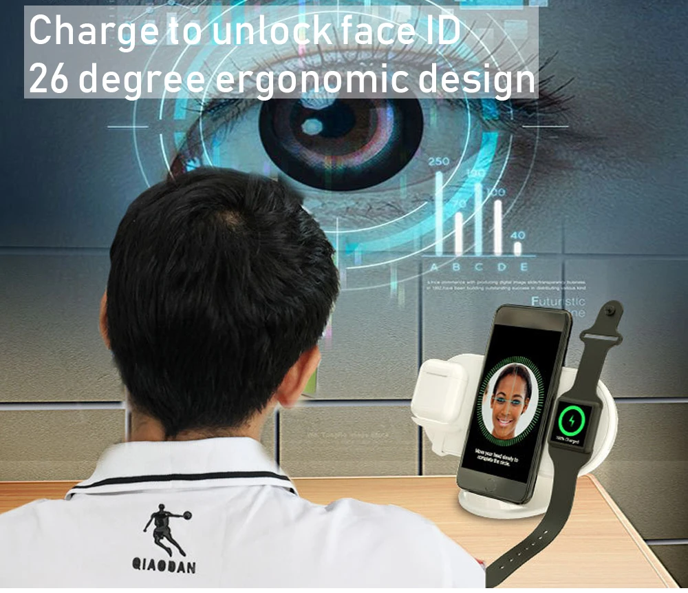 NYFundas Беспроводное зарядное устройство Подставка для Apple watch 4 3 2 iwatch airpods iphone XS MAX XR X 8 plus airpower индукция