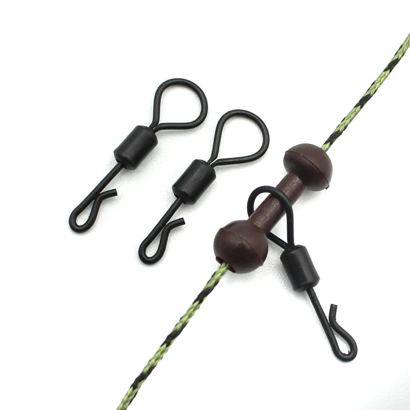 20 шт. матовые черные роликовые Быстросменные Вертлюг Карп рыболовные снасти для