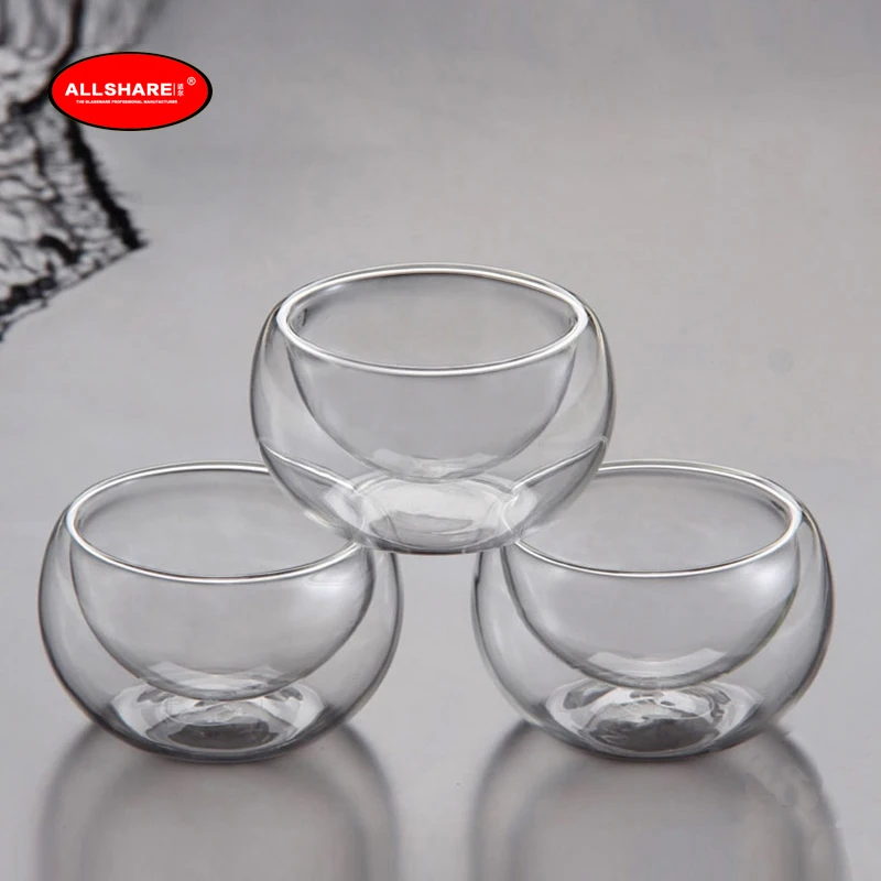 Free shipping heat resistant set of 6pcs high quality manmade tea cup double wall teapot 400057 | Дом и сад
