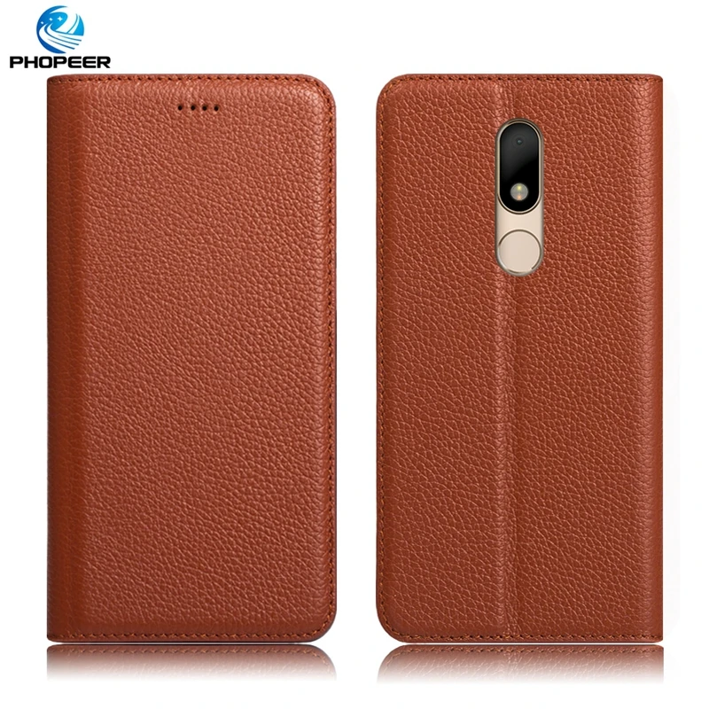 Оригинальный PHOPEER Роскошные Винтаж из натуральной кожи чехол для Motorola Moto M XT1662