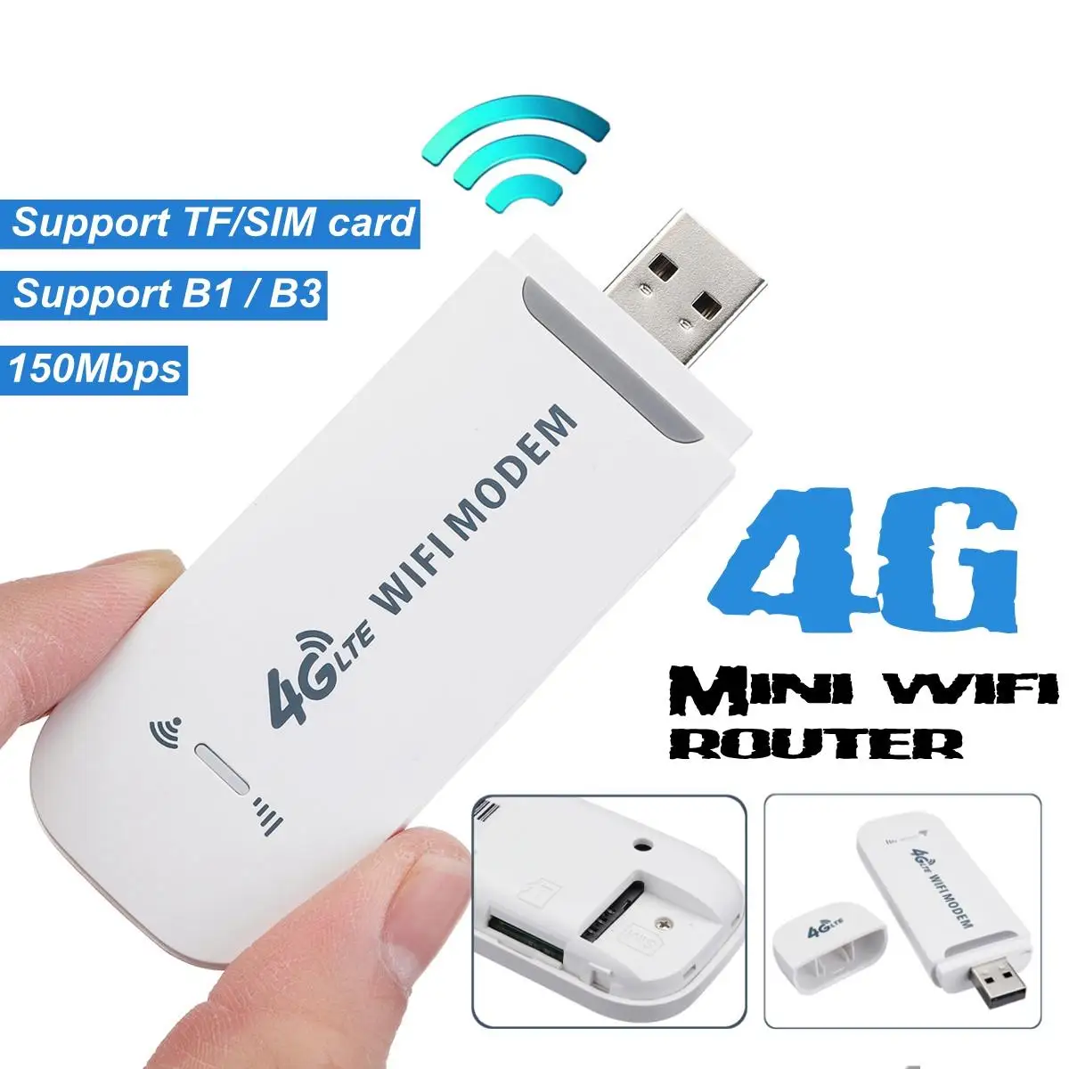 Портативный 4G/3g маршрутизатор LTE 4G беспроводной маршрутизатор мобильный Wifi точка доступа слот для sim-карты 150 Мбит/с Поддержка B1/B3