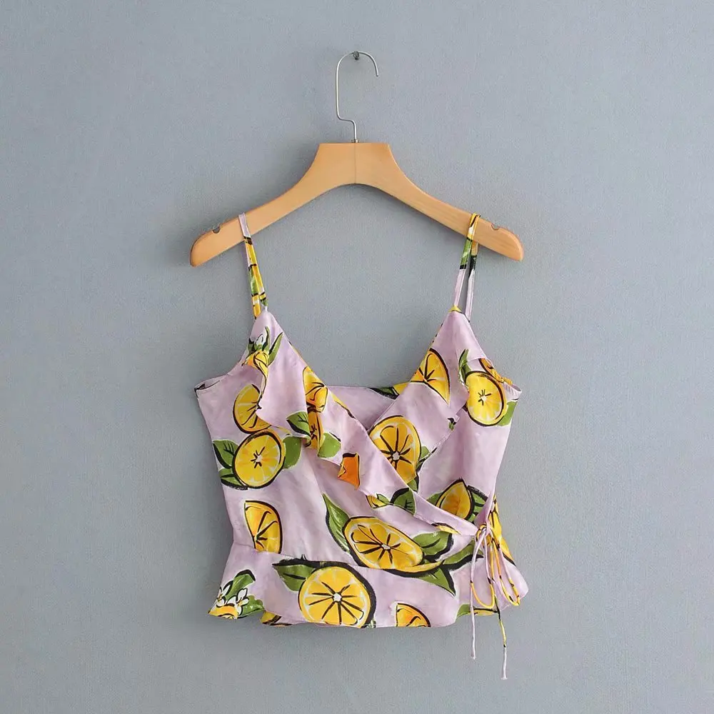 Женский короткий топ в европейском стиле летний пикантный с V-образным вырезом и