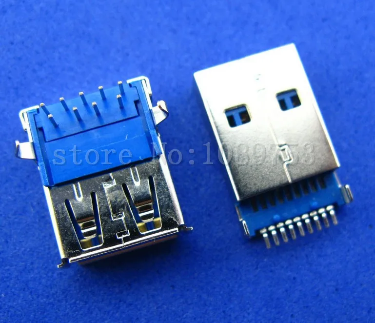 Высокоскоростной USB 3 0 разъем типа A для припоя 9P PCB 10 комплектов|usb 3.0 female connector|usb male