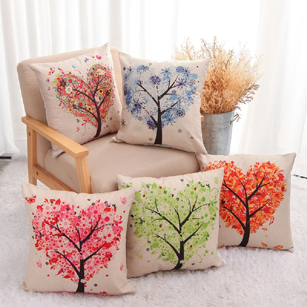 Наволочка для подушки в форме сердца наволочка из хлопка и льна квадратная на