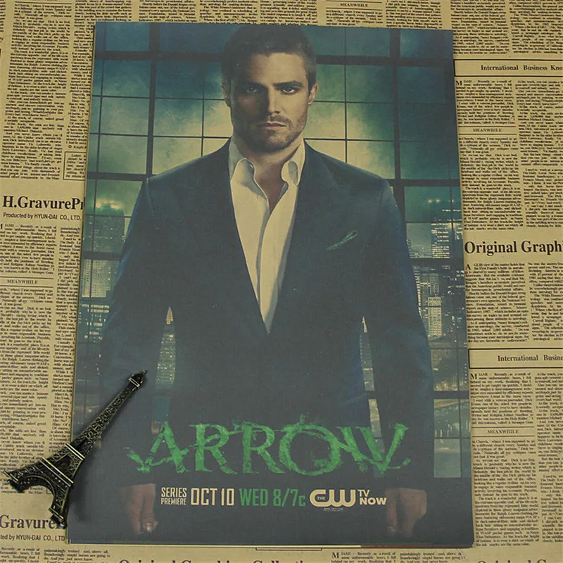 Настенная Наклейка Зеленая Стрелка винтажный постер Ретро Оливер Квин постеры