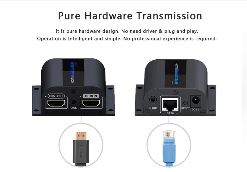 LKV372Pro 1080P hdmi-удлинитель Протокола по CAT6 с петлей и ИК-ретранслятор кабеля по Ethernet Cat5e/6 до 50 м/164ft RJ45