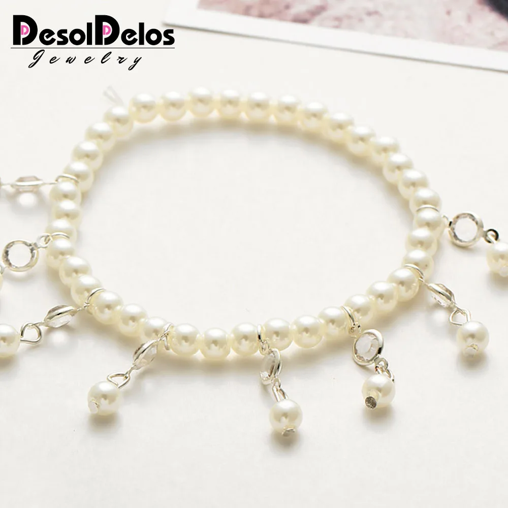 Летнее Новое поступление хит браслет с бусинами на ноге имитация жемчуга модные