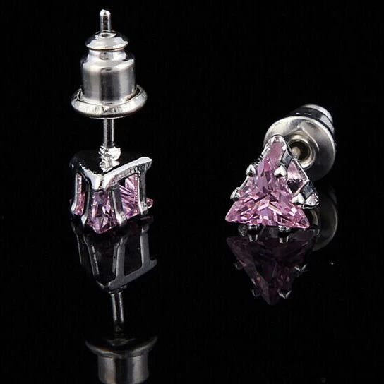 5 мм треугольный Циркон белые гипоаллергенные серьги | Украшения и аксессуары