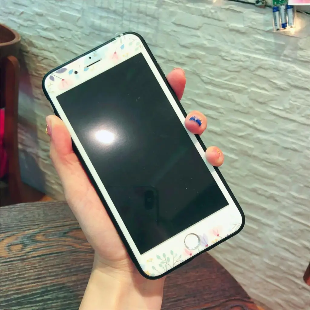 Tempered Glass for iPhone 6 6S 7 Plus Screen Protector Film 8 plus Lovely Flowers Leaf Flamingo Pattern | Мобильные телефоны и