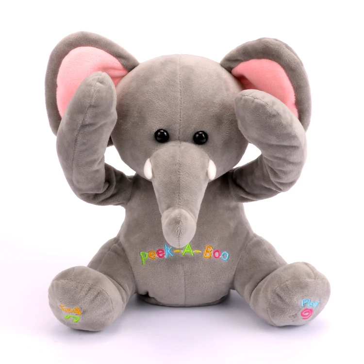 Бесплатная доставка новый Peek A Boo Elephant мягкая анимированная и плюшевая игрушка