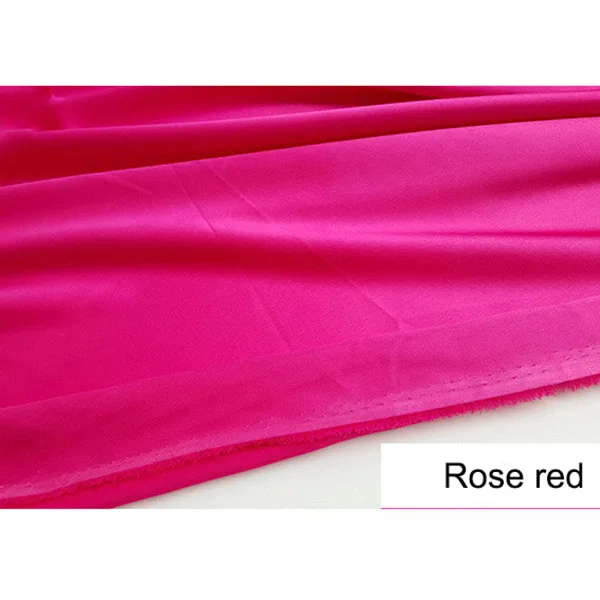Rose red Микро-эластичный имитированный шелк атласная ткань для платья невесты из плотного шармеза для свадебного платья двора - Цвет: Rose red