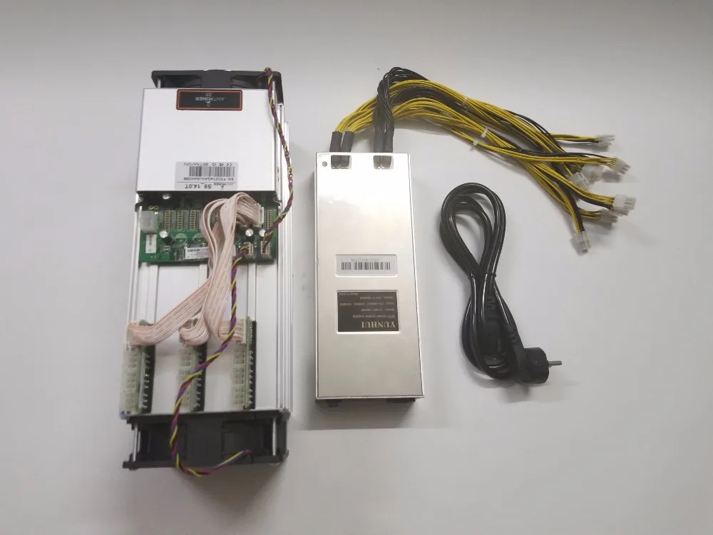 Майнер ASIC AntMiner S9 14TH/S SHA256 б/у с блоком питания BTC BCH лучше чем Antminer 13 5 T T9 + S11 S15 WhatsMiner