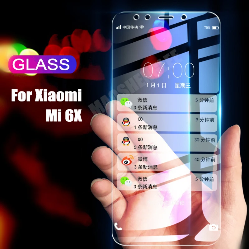 2 шт./лот закаленное стекло для Xiaomi Mi 6X A2 защита экрана 9H 2.5D xiaomi mi 6x a2|Защитные