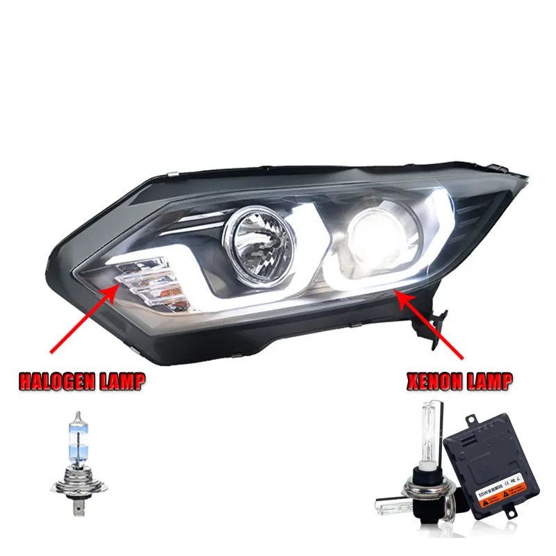 Halogen HighBeam 2 шт. светодиодный фары для Honda VEZEL- Автомобильный светодиодный свет двойной ксеноновые линзы автомобильные аксессуары Габаритные огни противотуманный свет - Цвет: Halogen HighBeam