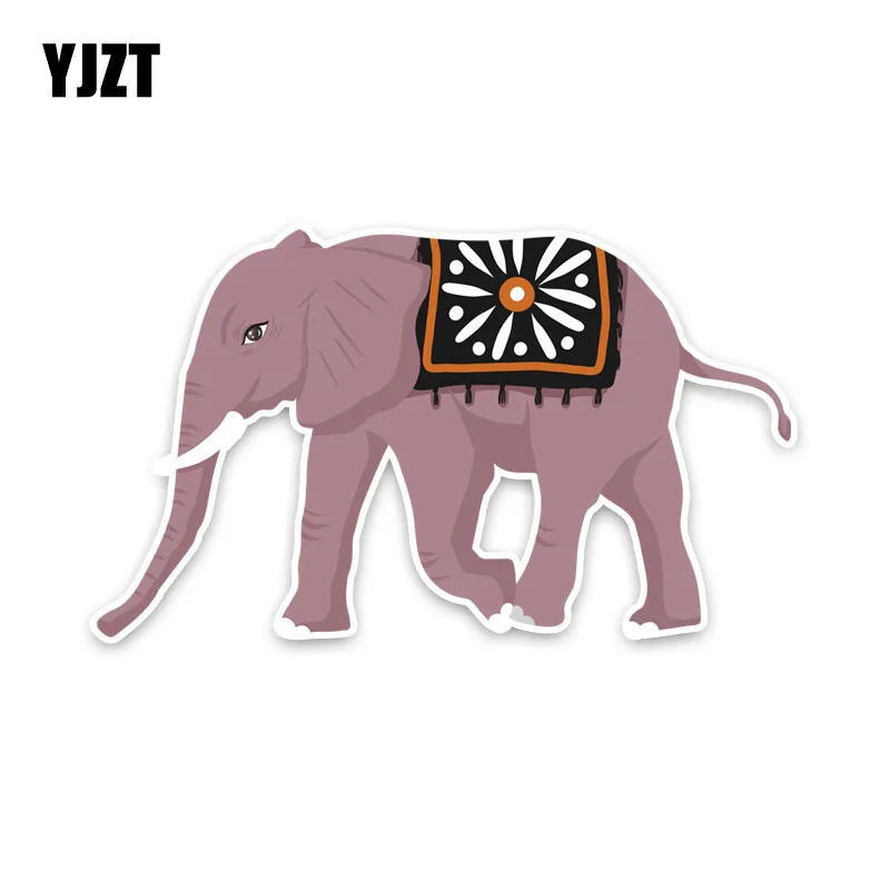 

YJZT 14CM*8.2CM Cute Animal Elephant PVC Decoration Car Sticker Decal 5-2006