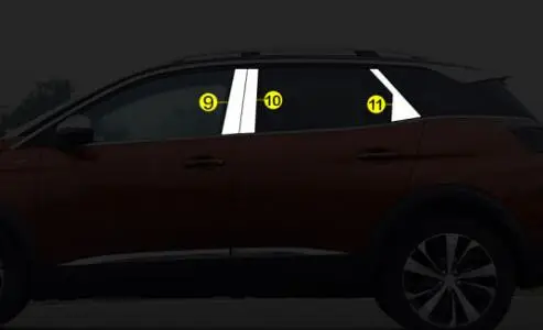 stainless steel Для peugeot 3008 GT 3008GT нержавеющая сталь гарнир окна средняя полоса отделка рамы лампы капоты запчасти - Цвет: stainless steel