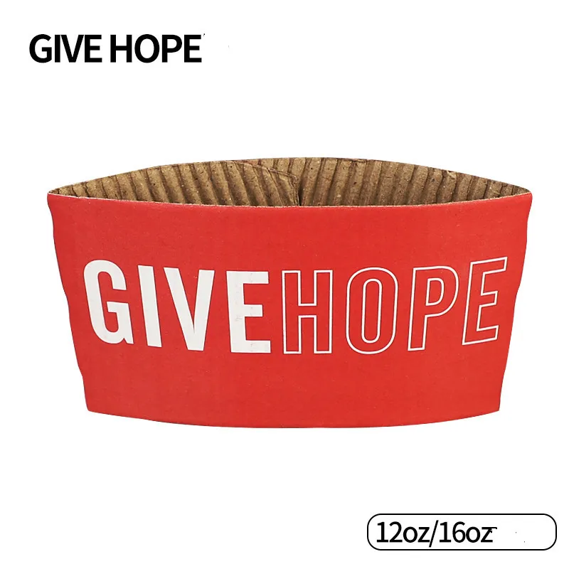 give hope 100 шт. кофе чашки рукав одноразовый держатель для чашек Merry Рождество украшения чай бумажный стакан для сока рукав анти-чехол с защитой от нагрева Индивидуальные - Цвет: give hope